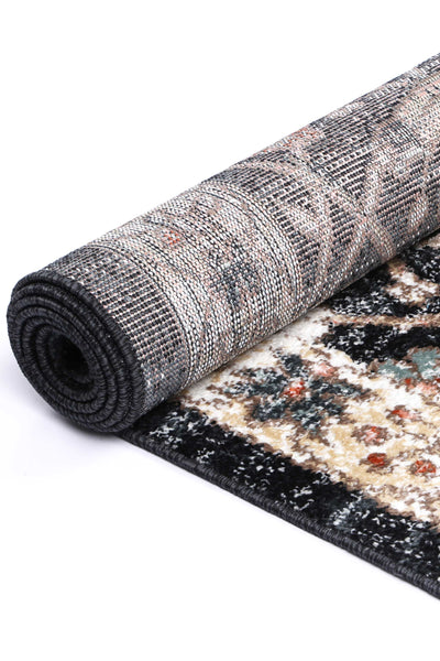 Anatolia Traditional Charcoal Cream  Rug 240x330cm Payday Deals