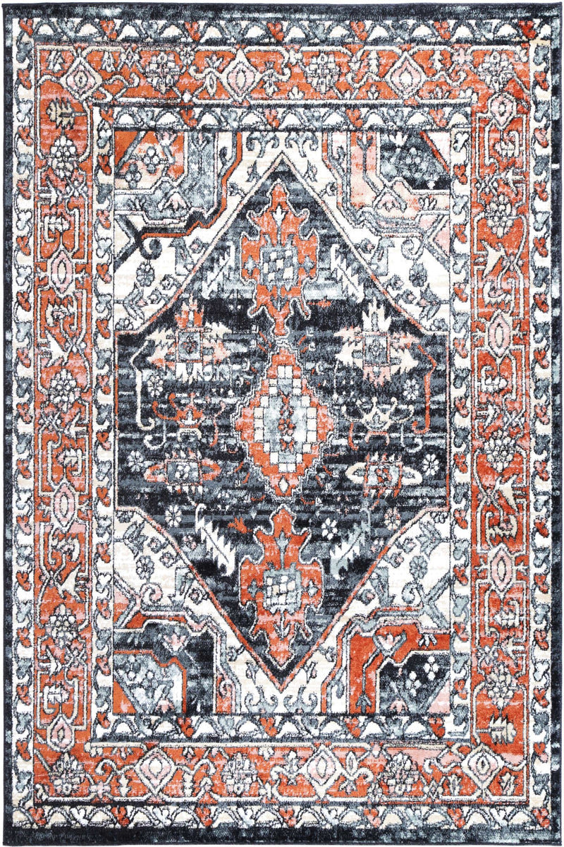 Anatolia Traditional Terracotta Black Rug 160x230cm Payday Deals