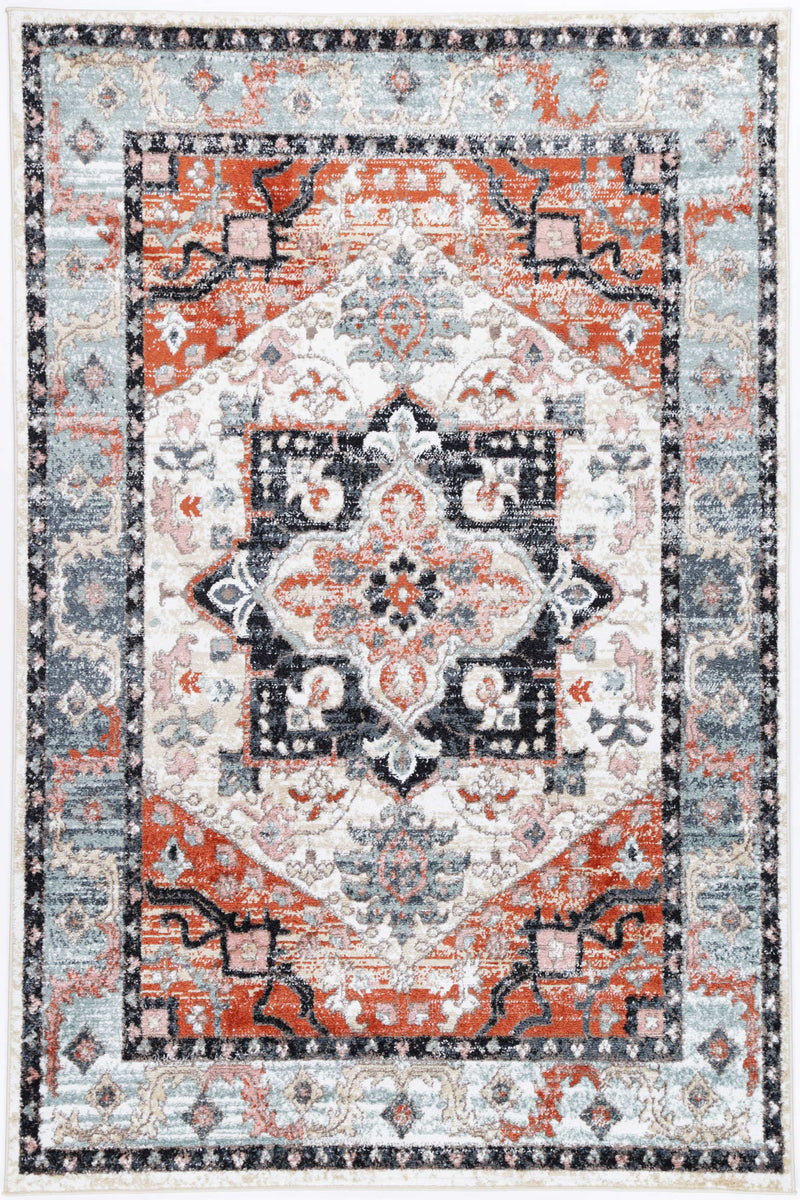 Anatolia Traditional Terracotta Charcoal Rug 240x330cm Payday Deals