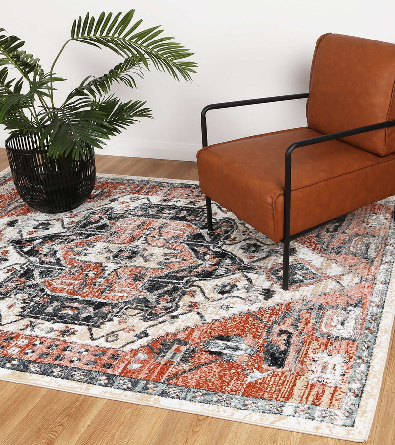 Anatolia Traditional Terracotta White Rug 160x230cm Payday Deals