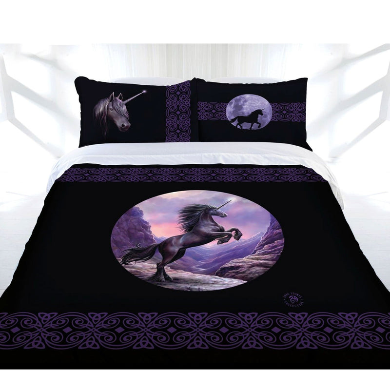 Anne Stokes Black Unicorn Quilt Cover Set Double Payday Deals