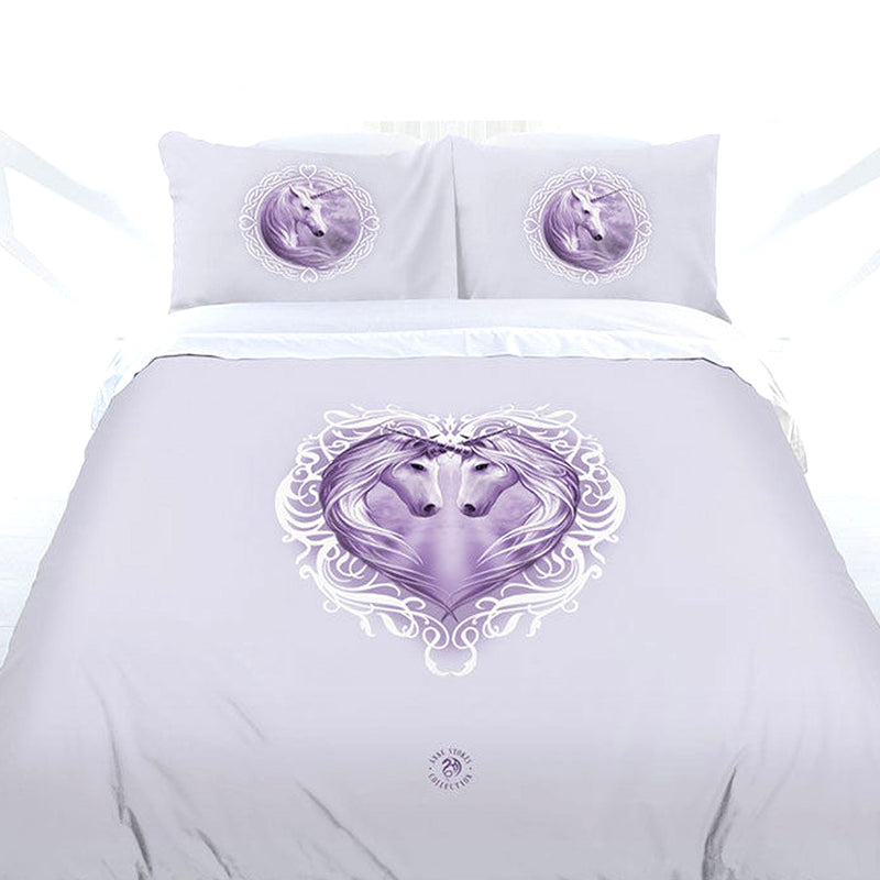 Anne Stokes White Unicorn Quilt Cover Set Double Payday Deals