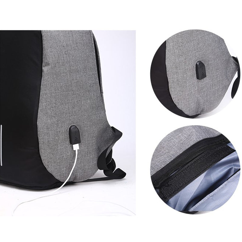 Anti Theft Backpack Waterproof bag School Travel Laptop Bags USB Charging 40 x 31 x 11cm Grey Payday Deals