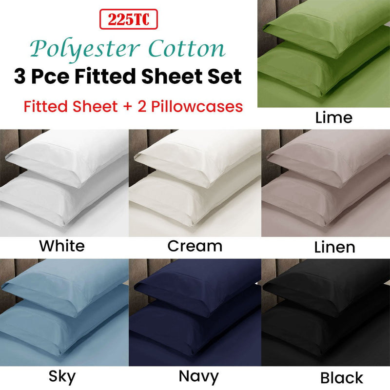 Apartmento 225TC Fitted Sheet Set King Cream plus 2 Pillowcases Payday Deals