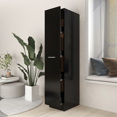 Apothecary Cabinet Black 30x42.5x150 cm Engineered Wood Payday Deals