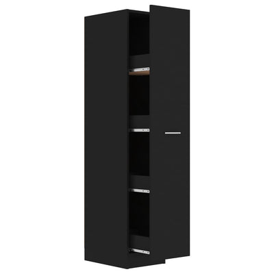 Apothecary Cabinet Black 30x42.5x150 cm Engineered Wood Payday Deals
