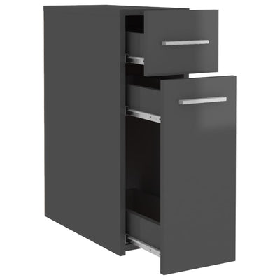 Apothecary Cabinet High Gloss Grey 20x45.5x60 cm Engineered Wood Payday Deals