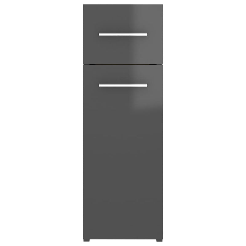 Apothecary Cabinet High Gloss Grey 20x45.5x60 cm Engineered Wood Payday Deals