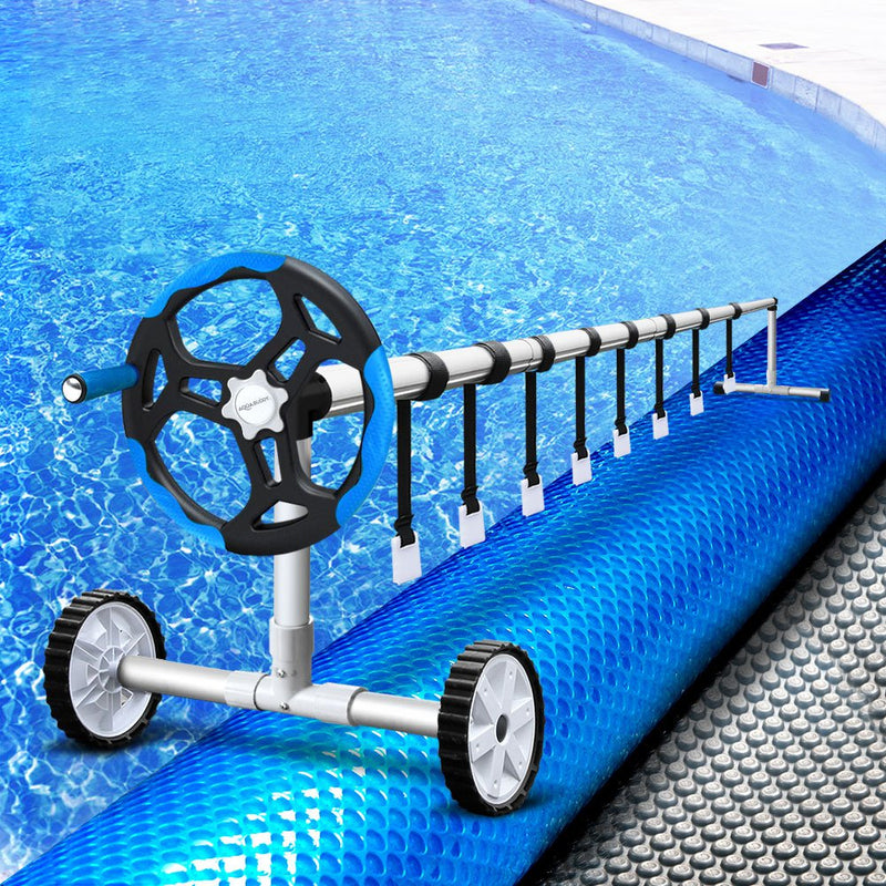 Aquabuddy 11x6.2m Solar Pool Cover Roller Swimming Blanket Heater Covers Outdoor Payday Deals