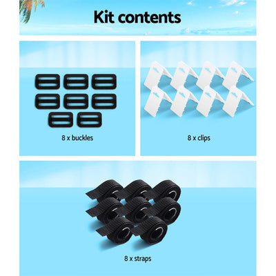 Aquabuddy Pool Cover Roller Attachment Straps Kit 8PCS for Swimming Solar Pool Payday Deals