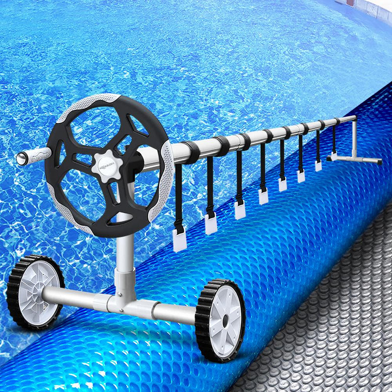 Aquabuddy Solar Swimming Pool Cover Blanket with Roller Wheel Adjustable 7 X 4m Payday Deals