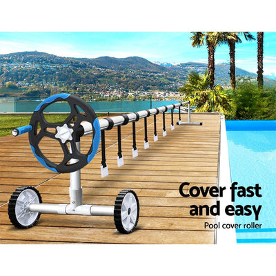 Aquabuddy Swimming Pool Cover Roller Reel Adjustable Solar Thermal Blanket Blue Payday Deals