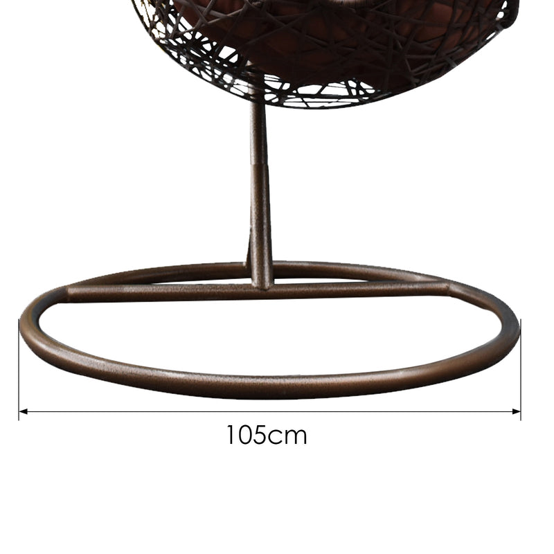 Arcadia Furniture Hanging Basket Egg Chair Outdoor Wicker Rattan Patio Garden - Brown and Coffee Payday Deals