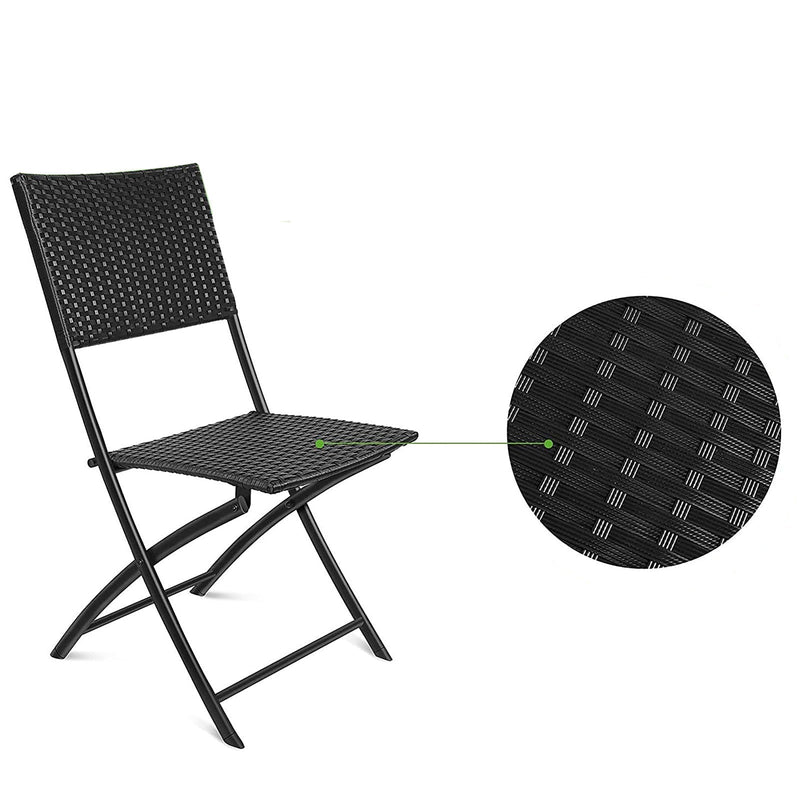 Arcadia Furniture Outdoor 3 Piece Foldable Rattan Coffee Table Set Garden Patio Black Payday Deals
