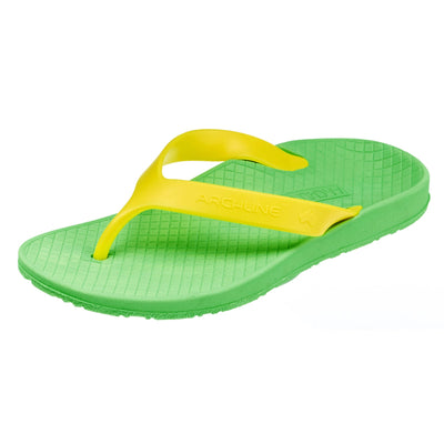 ARCHLINE Flip Flops Orthotic Thongs Arch Support Shoes Footwear - Green/Gold - EUR 36 Payday Deals