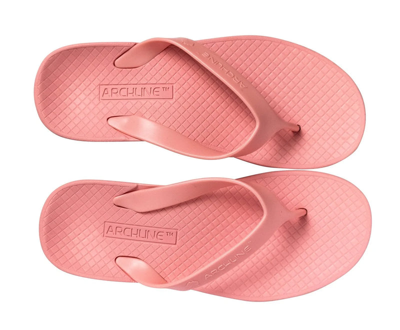 ARCHLINE Orthotic Thongs Arch Support Shoes Medical Footwear Flip Flops - Coral Pink Payday Deals