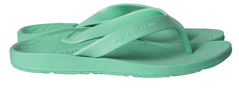 ARCHLINE Orthotic Thongs Arch Support Shoes Medical Footwear Flip Flops - Dew Green Payday Deals