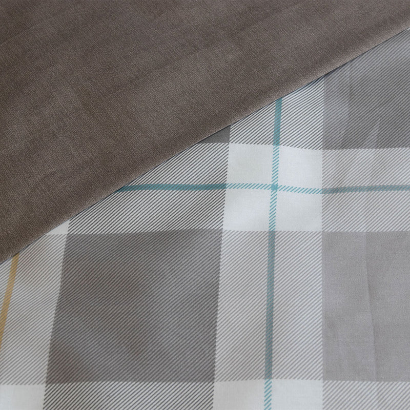 Ardor 250TC Chester Plaid Cotton Sateen Quilt Cover Set King Payday Deals