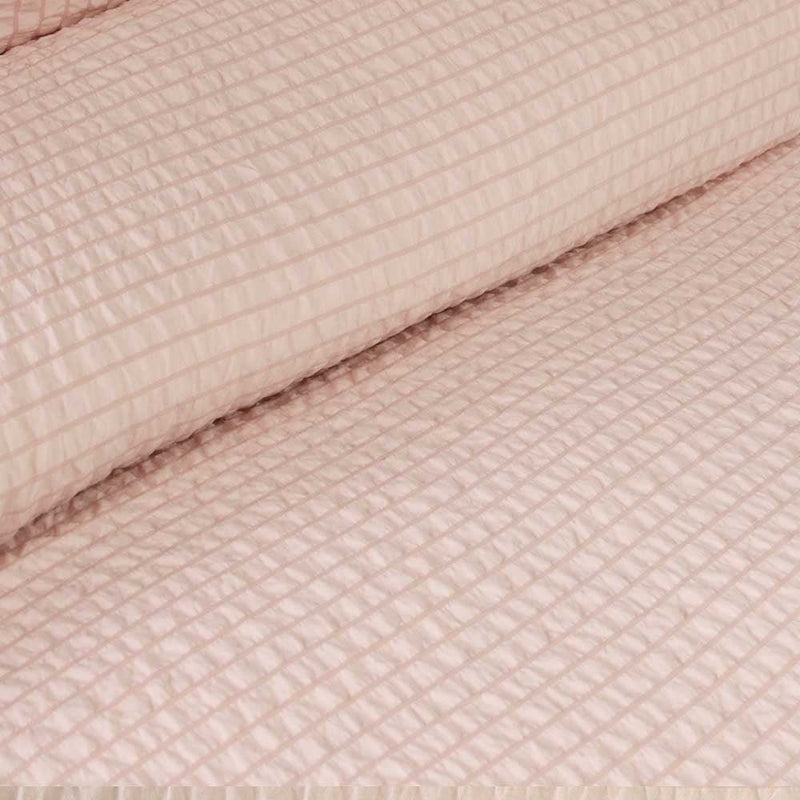 Ardor Ingrid Blush Seersucker Stripe Quilt Cover Set King Payday Deals