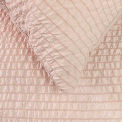 Ardor Ingrid Blush Seersucker Stripe Quilt Cover Set King Payday Deals