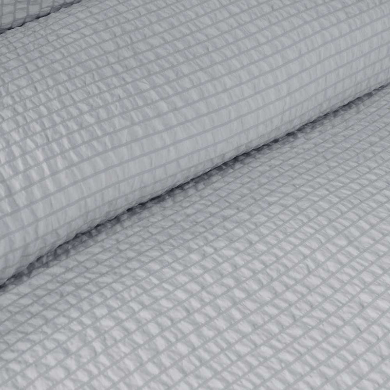 Ardor Ingrid Silver Seersucker Stripe Quilt Cover Set King Payday Deals