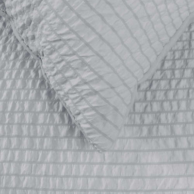 Ardor Ingrid Silver Seersucker Stripe Quilt Cover Set King Payday Deals