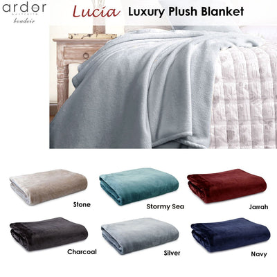 Ardor Lucia Luxury Push Blanket Charcoal Double Payday Deals