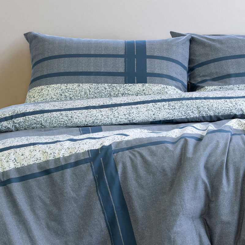 Ardor Mateo Navy Polyester Cotton Quilt Cover Set King Payday Deals