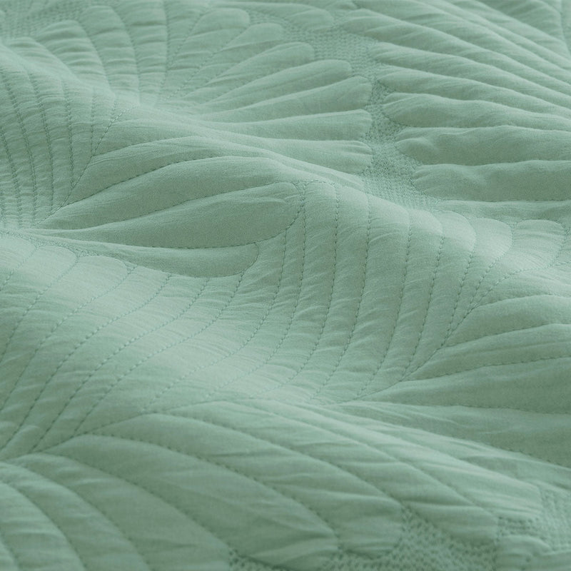 Ardor Molly Palm Green Quilted Quilt Cover Set King Payday Deals