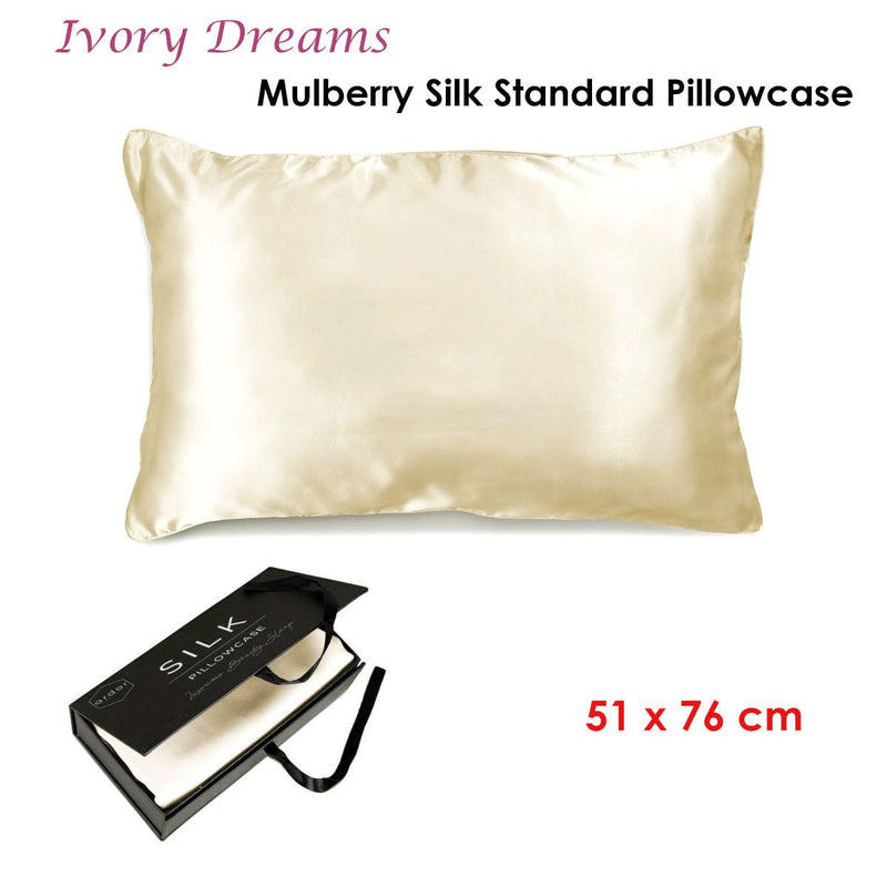 Ardor Mulberry Silk Standard Pillowcase Ivory Dreams Payday Deals