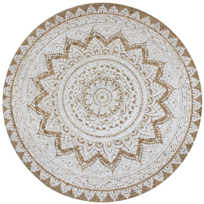 Area Rug Braided Jute Printed 150 cm Round Payday Deals