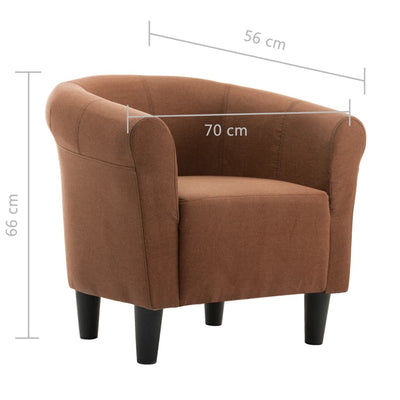 Armchair Brown Fabric Payday Deals
