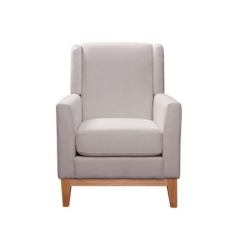 Armchair in Beige Colour Lounge Accent Chair Upholstered Fabric with Wooden leg Payday Deals