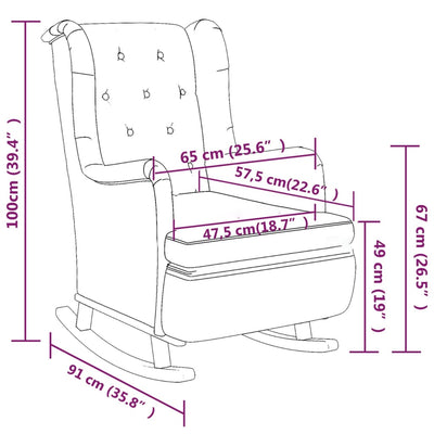 Armchair with Rocking Legs and Stool Dark Grey Fabric Payday Deals