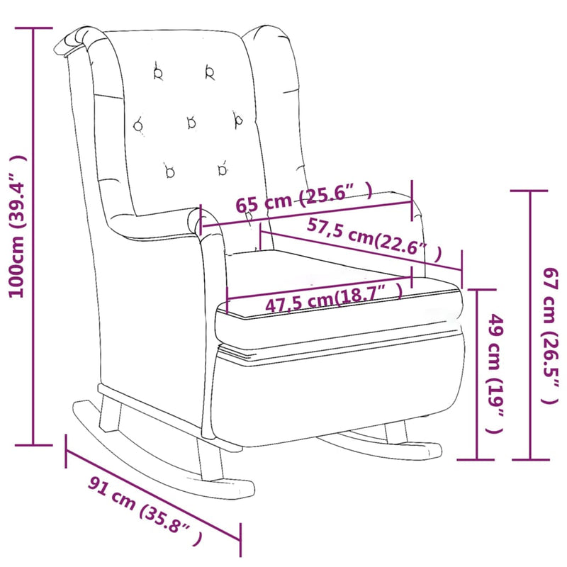 Armchair with Rocking Legs and Stool Dark Grey Fabric Payday Deals