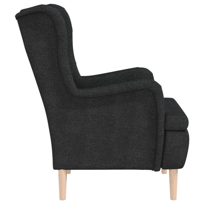 Armchair with Solid Rubber Wood Feet Black Fabric Payday Deals