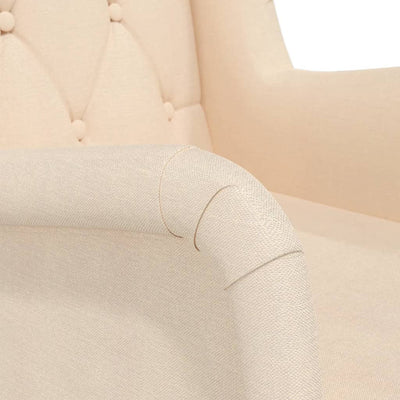 Armchair with Solid Rubber Wood Feet Cream Fabric Payday Deals