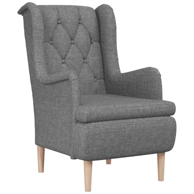 Armchair with Stool Light Grey Fabric Payday Deals