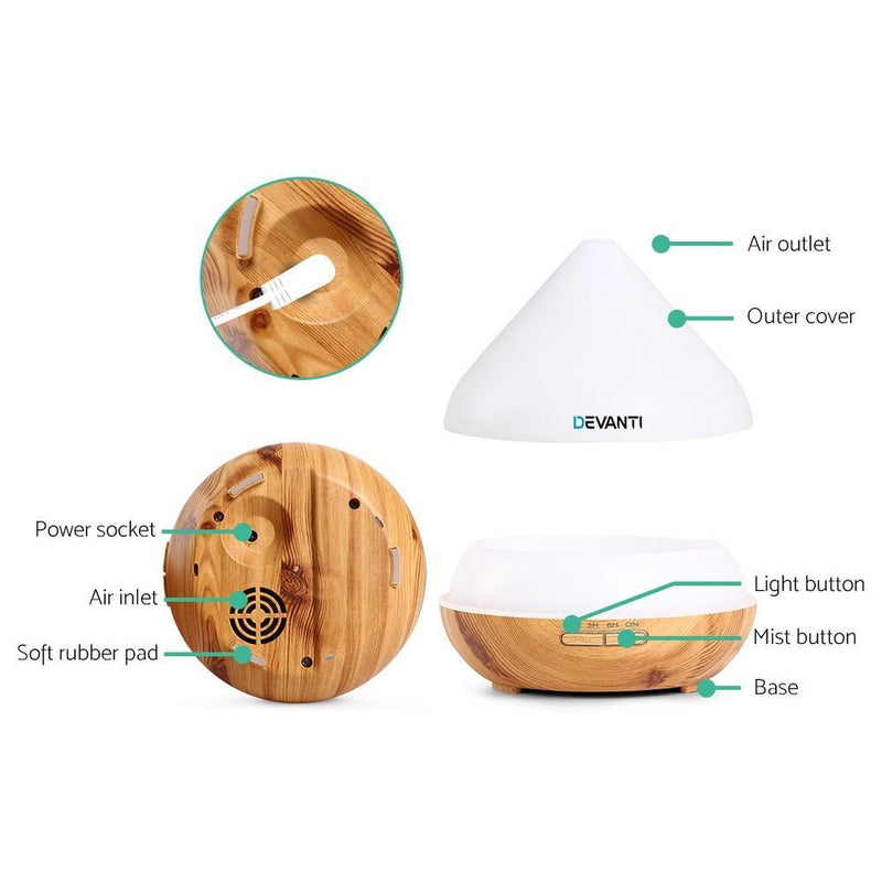 Aroma Diffuser Air Humidifier Night Light 300ml