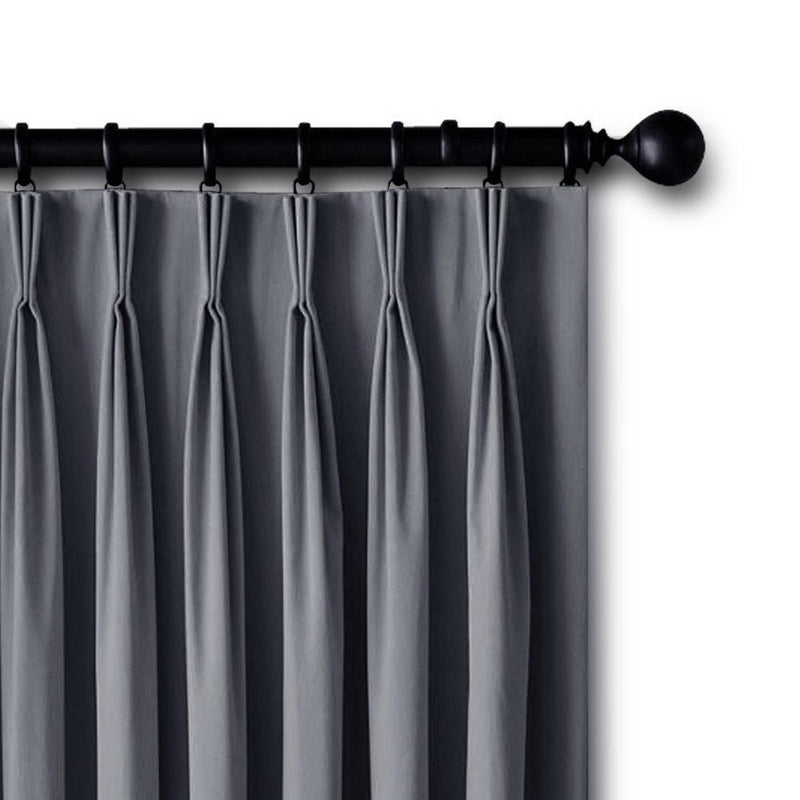 Art Queen 2 Pencil Pleat 180x213cm Blockout Curtains - Dark Grey