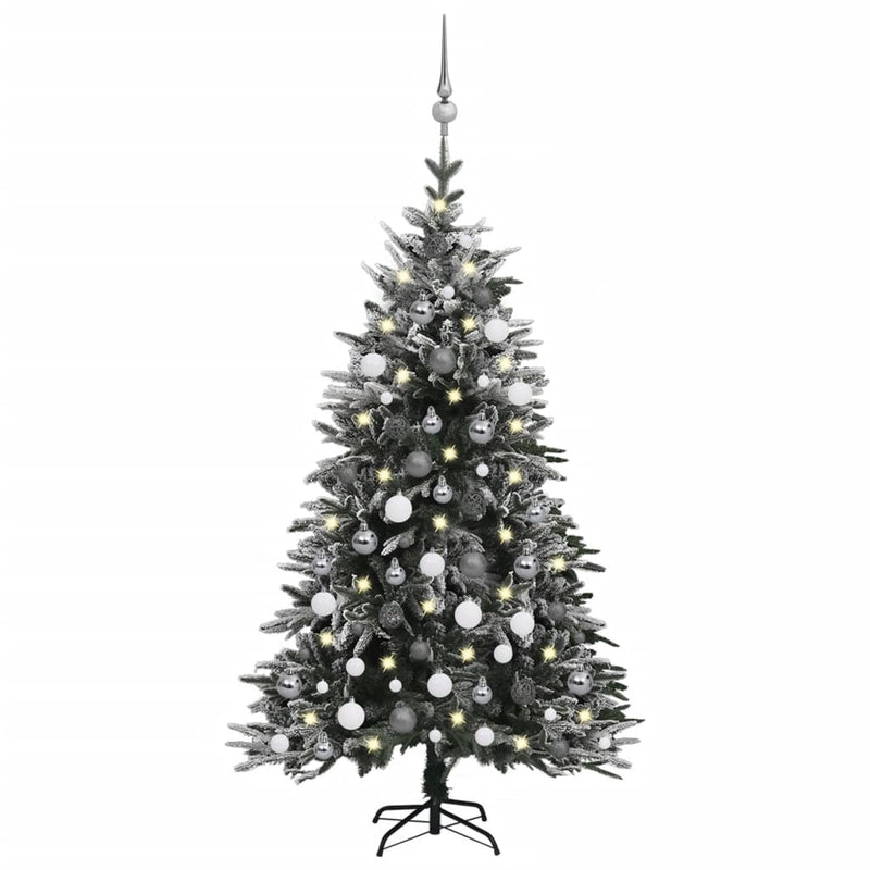 Artificial Christmas Tree LED&Ball Set&Flocked Snow 120cm PVC&PE Payday Deals