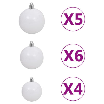 Artificial Christmas Tree LED&Ball Set&Flocked Snow 180 cm PVC&PE Payday Deals