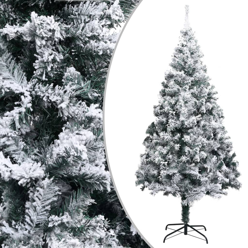 Artificial Christmas Tree with Flocked Snow Green 210 cm PVC Payday Deals