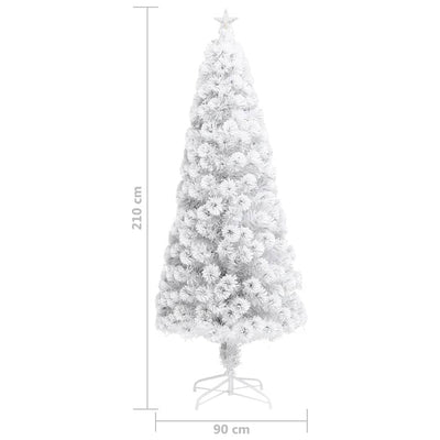Artificial Christmas Tree with LED White 210 cm Fibre Optic Payday Deals