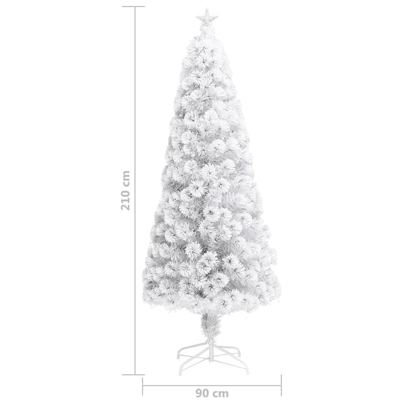 Artificial Christmas Tree with LED White 210 cm Fibre Optic Payday Deals
