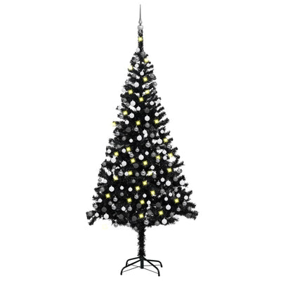 Artificial Christmas Tree with LEDs&Ball Set Black 240 cm PVC Payday Deals