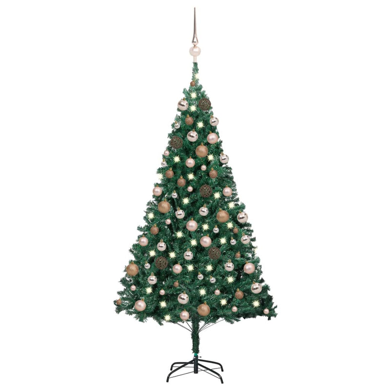 Artificial Christmas Tree with LEDs&Ball Set Green 150 cm PVC Payday Deals