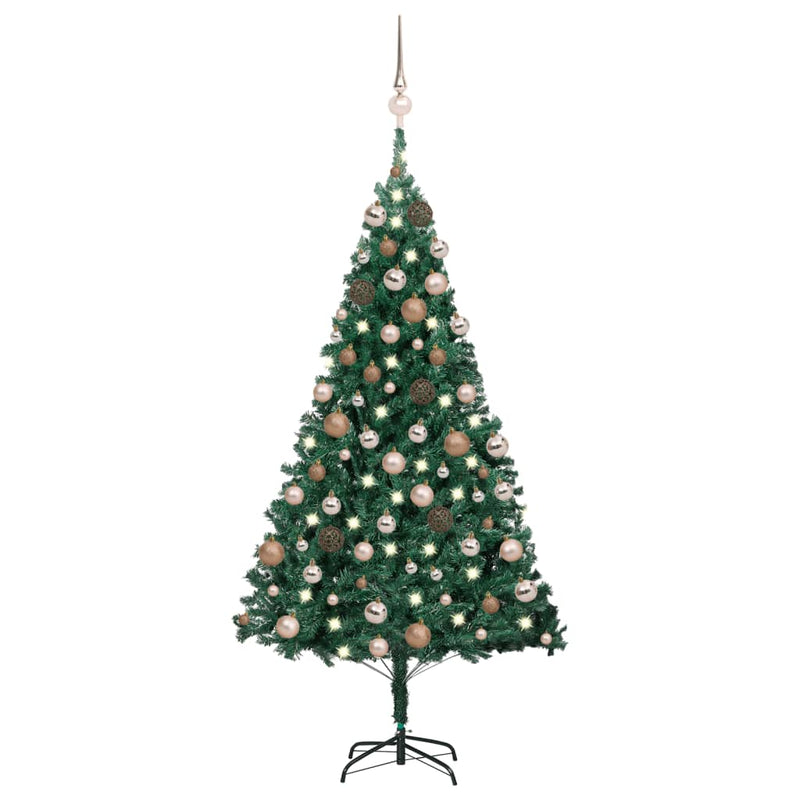 Artificial Christmas Tree with LEDs&Ball Set Green 180 cm PVC Payday Deals