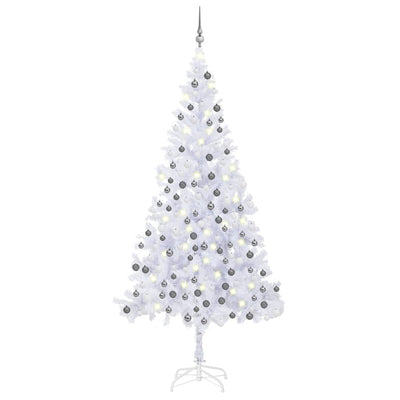 Artificial Christmas Tree with LEDs&Ball Set L 240 cm White Payday Deals