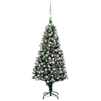 Artificial Christmas Tree with LEDs&Ball Set&Pine Cones 150 cm